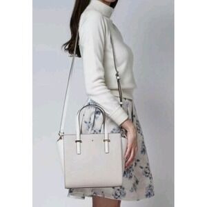 Kate Spade Handbag Shoulder Bag 2way Gray Gold Hardware Saffiano leather